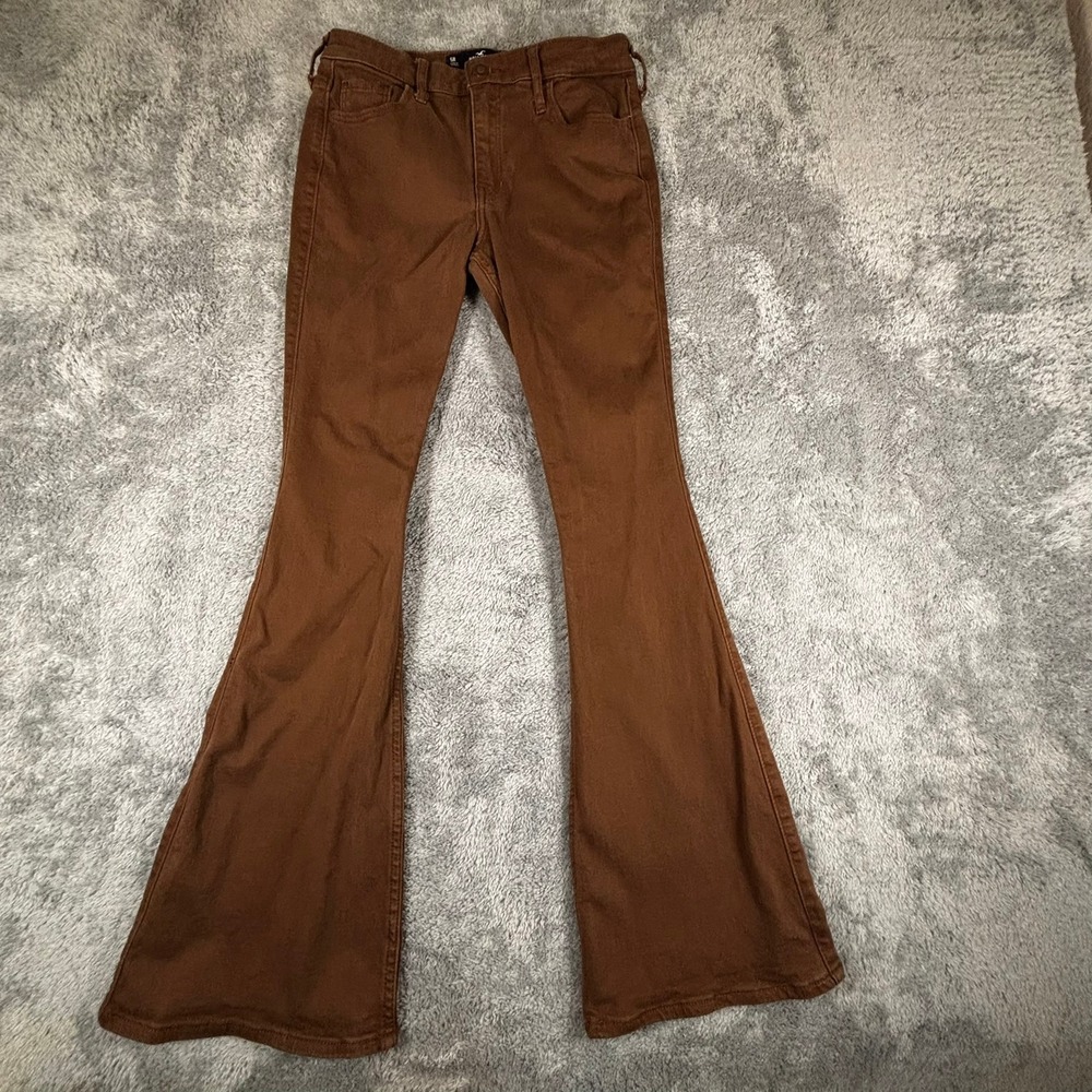 Hollister High Rise Vintage Flare Jeans Brown Soft Stretch 5R W27 L32